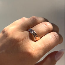 Load image into Gallery viewer, Scalloped La Hoomanao Hibiscus & Plumeria 6mm Ring in 14K Pink Gold in size 10 1/8