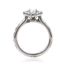 Load image into Gallery viewer, Side view of Hawaiian Engagement ring with diamonds