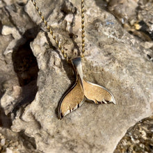 Load image into Gallery viewer, Whale Tail Pendant on a gold chain