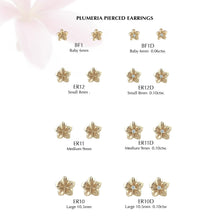 Load image into Gallery viewer, Plumeria Pierced Earrings in various sizes