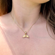 Load image into Gallery viewer, Medium Whale Tail Pendant in 14K Yellow Gold