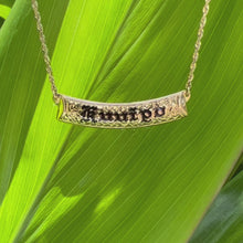 Load and play video in Gallery viewer, Hawaiian Heirloom jewelry necklace with name and engraving 
