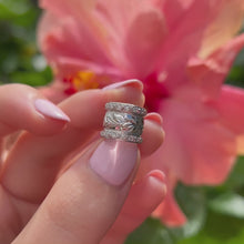 Load and play video in Gallery viewer, Maile engraved Hawaiian Bead Pendant with Diamonds