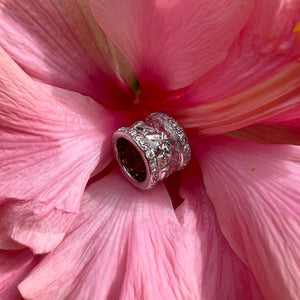 Hawaiian Bead with diamonds and hibiscus 