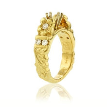 Load image into Gallery viewer, Deep Cut Old English &amp; Plumeria 6mm French Mount W/ Diamonds - Philip Rickard
