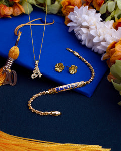 Hawaiian Jewelry pieces on a table with Hawaiian lei