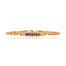 Load image into Gallery viewer, Maile 6mm Hawaiian ID Bracelet with blue enamel name
