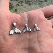 Load image into Gallery viewer, White gold whale tail pendants 
