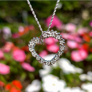Hawaiian Heart Pendant with Diamonds