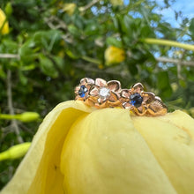 Load image into Gallery viewer, Sapphires and Diamond Hawaiian Flower ring
