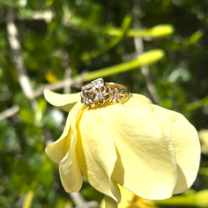 Hawaiian Plumeria with diamonds ring