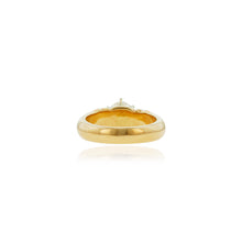Load image into Gallery viewer, Palau Hibiscus Solitaire Ring with Diamonds & Cubic Zirconia in 14K Yellow Gold in size 6 1/4