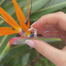 Load and play video in Gallery viewer, Hawaiian Flower ring with precious stones
