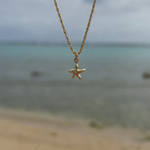 Load and play video in Gallery viewer, Starfish charm on a gold chain in Hawaii
