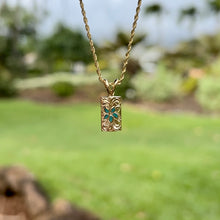 Load image into Gallery viewer, Hawaiian Puanani Pendant in 14K Yellow Gold with Green, White or Cobalt Blue Enamel Flower
