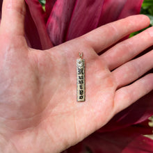 Load image into Gallery viewer, Hawaiian Kuuipo Vertical Pendant w/ Plumeria and Leaves in 14K Yellow Gold

