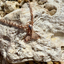 Load image into Gallery viewer, Small whale tail pendant in pink gold 
