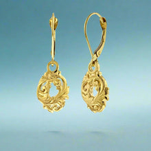 Load image into Gallery viewer, Gold Oval Hawaiian Earrings
