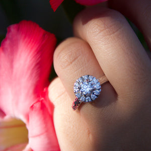 Beautiful Round Hawaiian Engagement Ring with Diamonds
