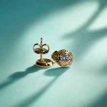 Load image into Gallery viewer, Gold Hawaiian Diamond Stud Earrings 
