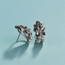 Load image into Gallery viewer, Plumeria &amp; Diamond Hawaiian French clip earrings

