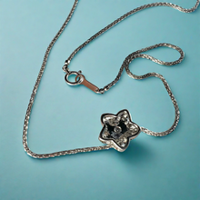 Load image into Gallery viewer, Back of Platinum Plumeria Necklace
