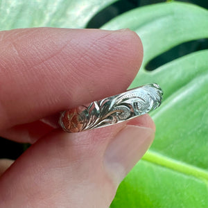 Scroll engraving on Hawaiian Ring 