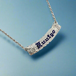 Hibiscus 8mm "Kuuipo" Hawaiian Necklace in 14K White Gold