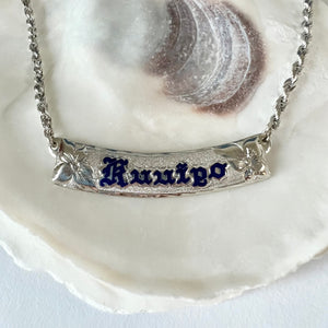 Hibiscus 8mm "Kuuipo" Hawaiian Necklace in 14K White Gold