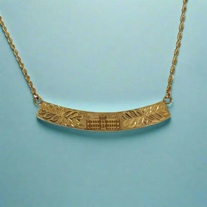 Iolani Palace and Maile 6mm Necklace in 14K Yellow Gold
