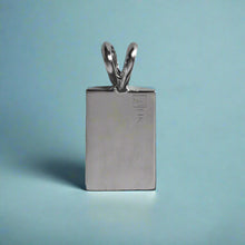 Load image into Gallery viewer, Back of 12mm x 5/8&quot; Hawaiian Raised Initial Pendant in 14K White Gold
