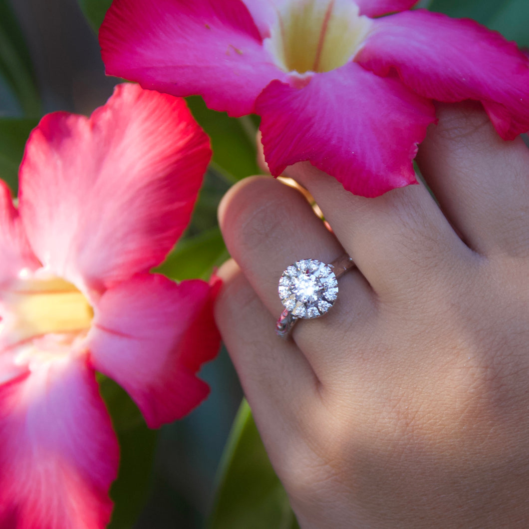 Hawaiian Engagement Ring with Diamonds