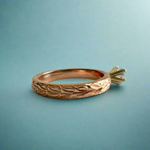 Load image into Gallery viewer, Shiny Maile 3mm Solitaire with Diamond in 14K Pink Gold in size 5

