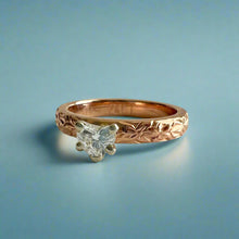 Load image into Gallery viewer, Shiny Maile 3mm Solitaire with Diamond in 14K Pink Gold in size 5
