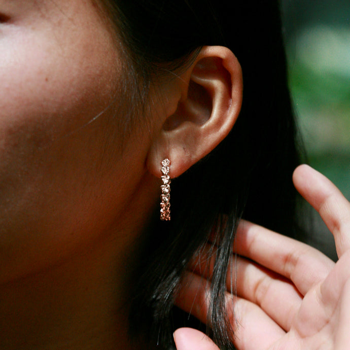 Hawaiian Plumeria Hoop Earrings
