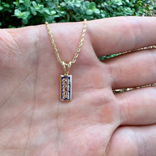 Load image into Gallery viewer, Ali&#39;i Maile Design Pendant on Cobalt Blue Enamel in 14K Yellow Gold
