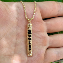 Load image into Gallery viewer, 6mm &quot;Kuuipo&quot; Hawaiian Name Pendant w/ Shiny Maile in 14K Yellow Gold
