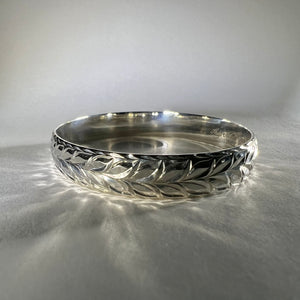 Shiny Maile Sterling Silver Hawaiian Bangle Bracelet 