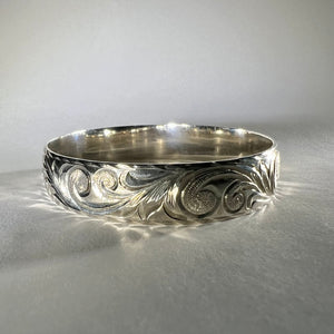 Hawaiian Sterling Silver Bracelet with Old English Engraving