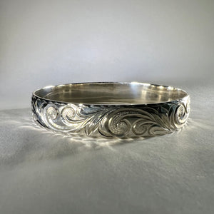 Engraved Hawaiian Sterling Silver Bracelet 