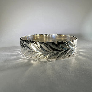 Sterling Silver Hawaiian Bracelet with Maile Engraving