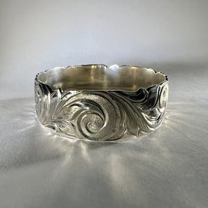Wide Hawaiian Sterling Silver Bracelet  with engraving