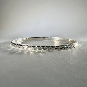 Shiny Maile Hawaiian Sterling Silver Bracelet 