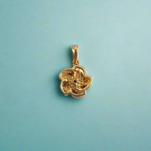 Load image into Gallery viewer, Small Plumeria with Diamonds Pendant in 14K Yellow Gold

