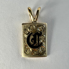 Load image into Gallery viewer, Gold Hawaiian Engraved and Enameled Initial C Pendant
