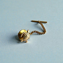 Load image into Gallery viewer, Turtle Tie Tac w/ Chain in 14K Yellow Gold

