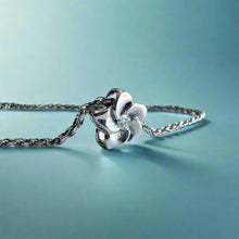 Load image into Gallery viewer, Plumeria Flower Slider Necklace with Diamond in 18K White Gold
