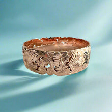 Load image into Gallery viewer, Pukalani 18mm Filigree &quot;Kuuipo&quot; Hawaiian Bangle Bracelet in 14K Pink Gold
