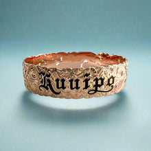 Load image into Gallery viewer, Pukalani 18mm Filigree &quot;Kuuipo&quot; Hawaiian Bangle Bracelet in 14K Pink Gold
