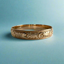 Load image into Gallery viewer, Raised Old English 10mm &quot;Kuuipo&quot; Hawaiian Bangle Bracelet in 14K Yellow Gold
